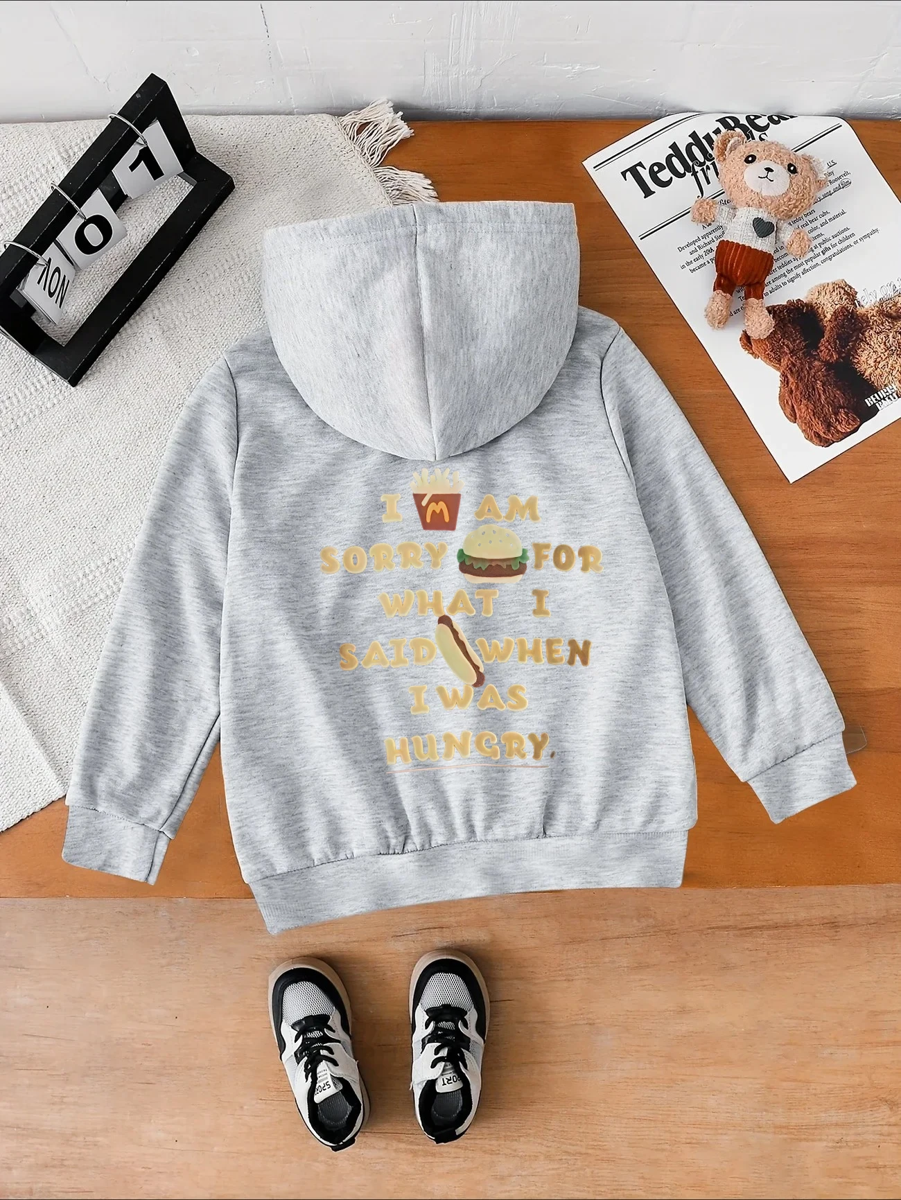 Winter- und Herbst-Kinder-Warmhoodie - Teenager Streetwear Trendiger, bequemer und atmungsaktiver Hoodie – Detail 6