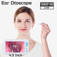 1080P HD Screen Otoscopio Camera Digital Earpick Ear Cleaner Monitor 3.9mm Endoscope Camera for Ear Inspection 4.3 Inch Display