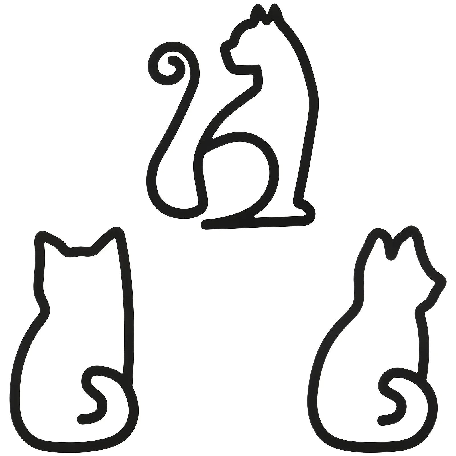 3-Piece Minimalist Cat tModern minimalist line cat Abstract Metal Iron Silhouette for Modern Home Wall Decoration
