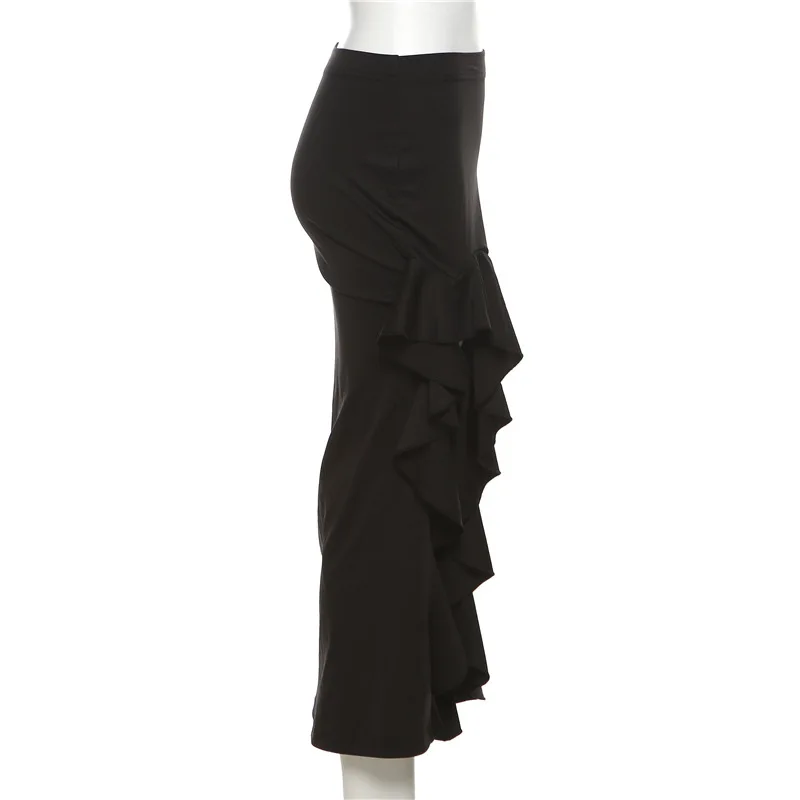 Women Spring Autumn Lace-up Slit Skirt Female Sexy Slim Wrap Hips Asymmetrical Skirts New Style Fashion Ankle-Length Midskirts