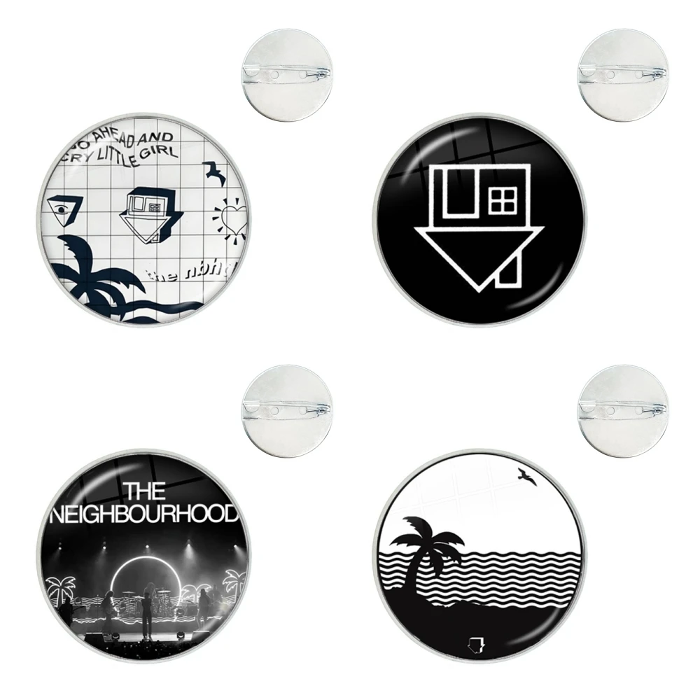 N-Neighbourhood I Love You Pin Funny Glass Dome Brooches Shirt Lapel Bag Pretty Derby Badge Cartoon Pins
