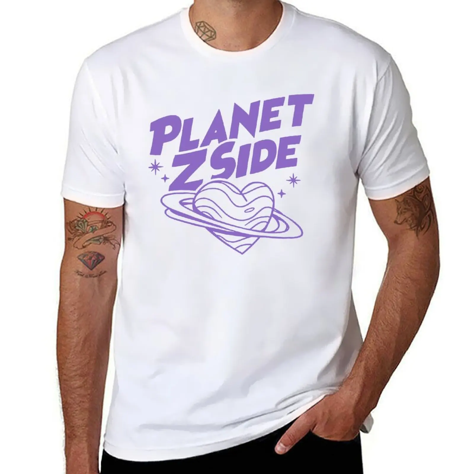 shirt Z Laurenzside cotton Shirt 100% Count t Side Z Lauren Side men T-Shirt Heart Long Planet Extensions Software