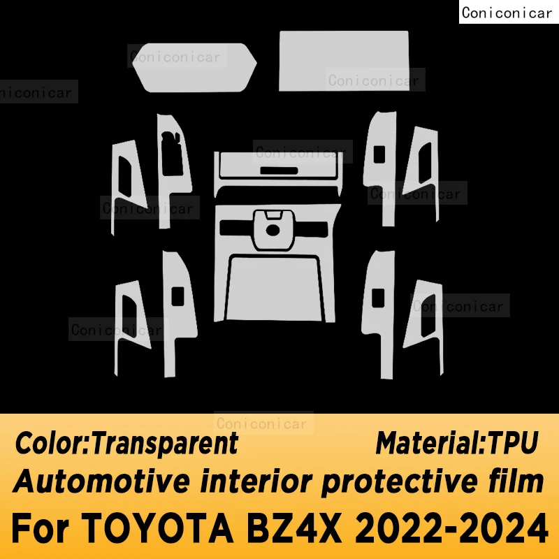 For TOYOTA BZ4X 2022 2023 2024 Automotive Interior Screen Protective Film TPU Anti-Scratch Gearbox Panel Dashboard Navigation