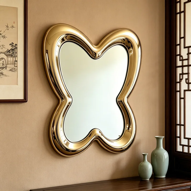 Stainless Steel Butterfly Mirror Home Villa Shop Hotel Decorative Reflective Metal Art Wall Decor for Interior Design