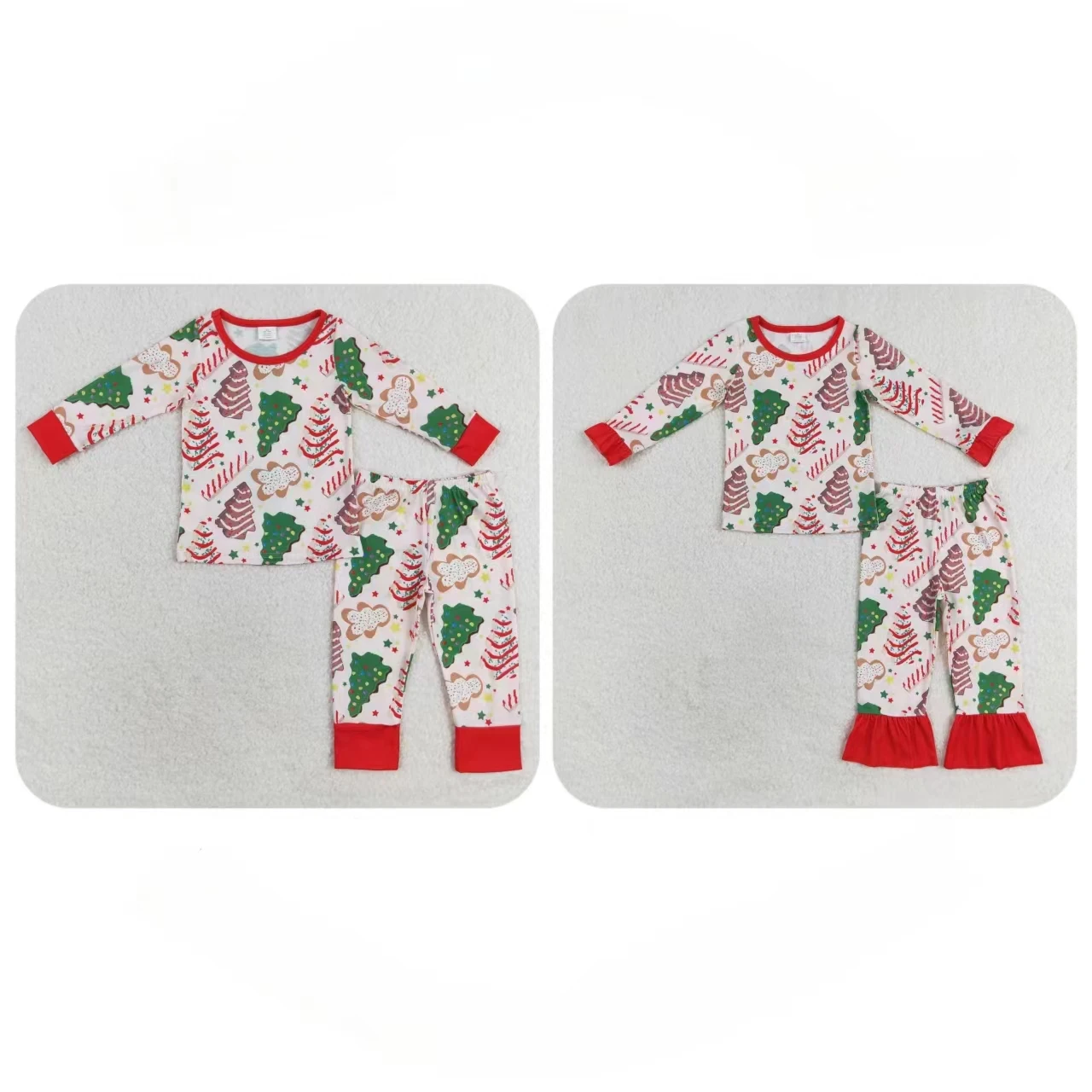 

Wholesale Kids Sleepwear Pajamas Outfit Toddler Long Sleeves Shirt Children Gingerbread Tree Pants Baby Boy Girl Christmas Set