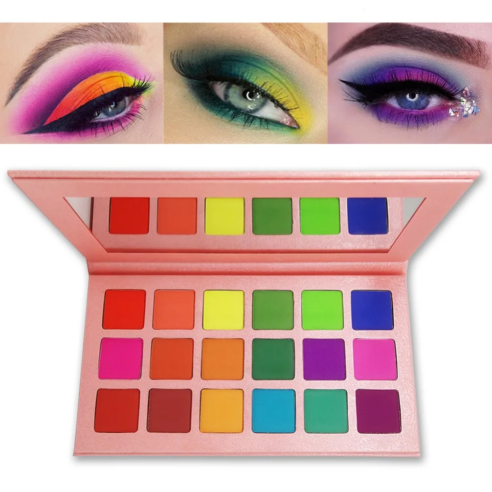 18 Colors Powder Eyeshadow Palette Private Label Custom Logo Vegan Makeup Wholesale Factory Direct Glitter Cosmetic Eye Shadow