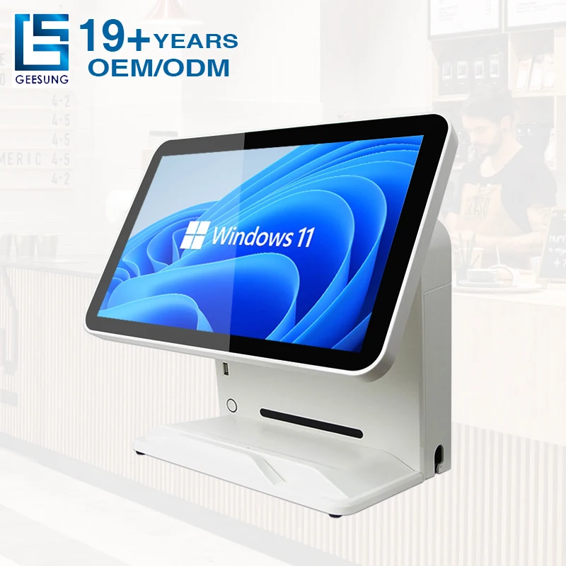 Hot Wholesale Cheap Plastics 15 Inch New Design Dual Screen Supermarket Pos System NFC