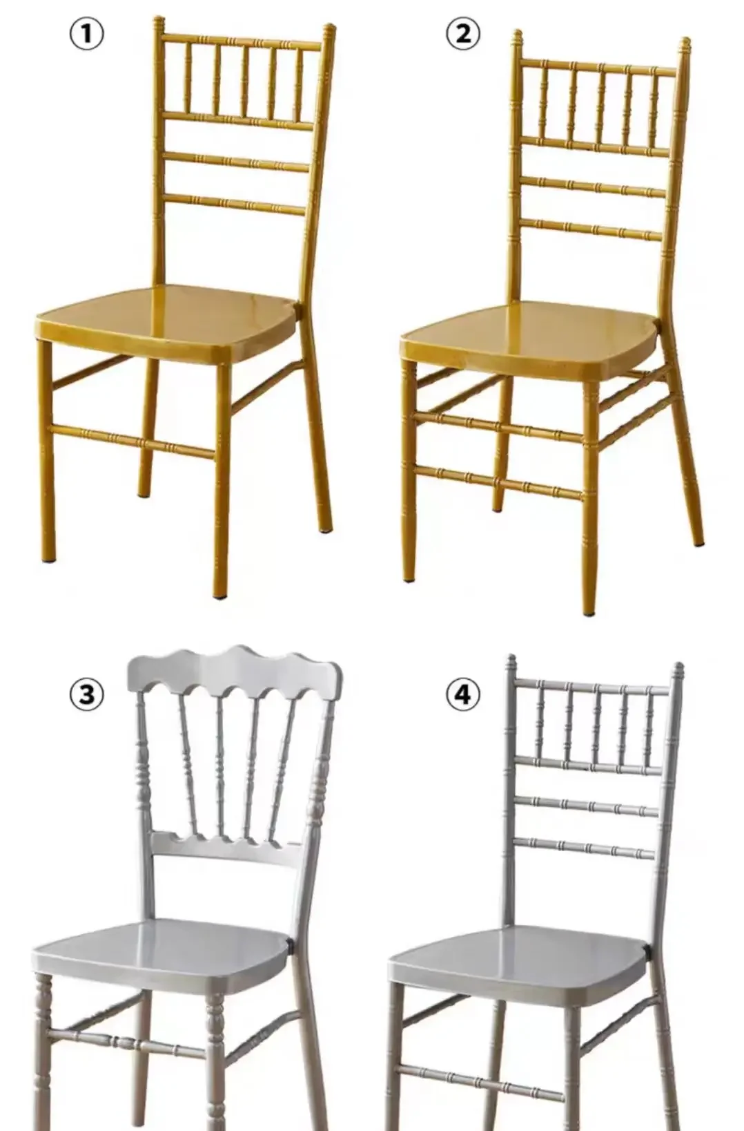 Wholesale Gold Resin Plastics Material Detachable Chiavari Chair Wedding Beauty Salon Individual Cadeira Furniture