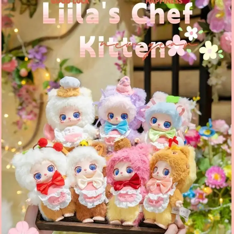 Genuíno Liila Luck Cat V4 Série Chef Gatinho Vinil Caixa Cega Figura de Ação Mistério Presente Brinquedo Decoração