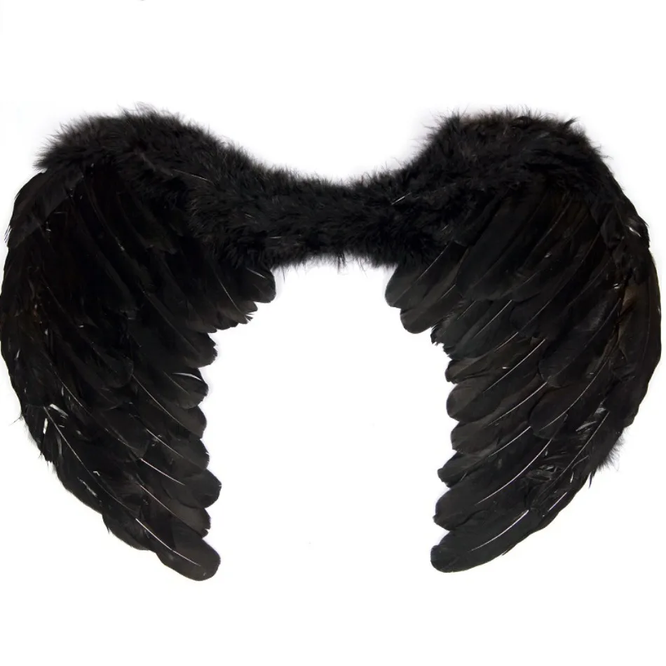 1pc Black Angel Feather Wing Xmas Party Dress Decoration Stage Supply Angel Wings Adult Children Christmas Stage Props Swan Toy