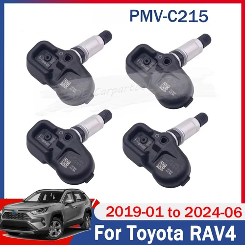 Para 2019-2024 Toyota RAV4 Sensor de neumáticos 4 Uds PMV-C215 TPMS sistema de supervisión de presión de neumáticos 433MHZ 42607-48020 42607F4020 para Lexus ES