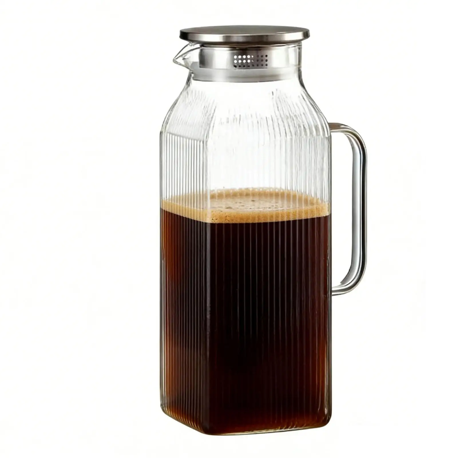 

Кувшин с крышкой, 2000 мл, термостойкий, утолщенный, прозрачный, для воды и напитков, для холодильника