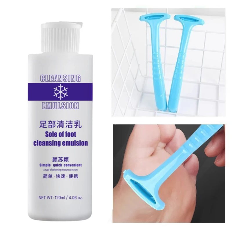 Professional Remove Dead Skin Calluses Foot Exfoliator Softener Foot Scraper Anti-Cracked Heel Enhancer Nail Pedicure Blue Cross