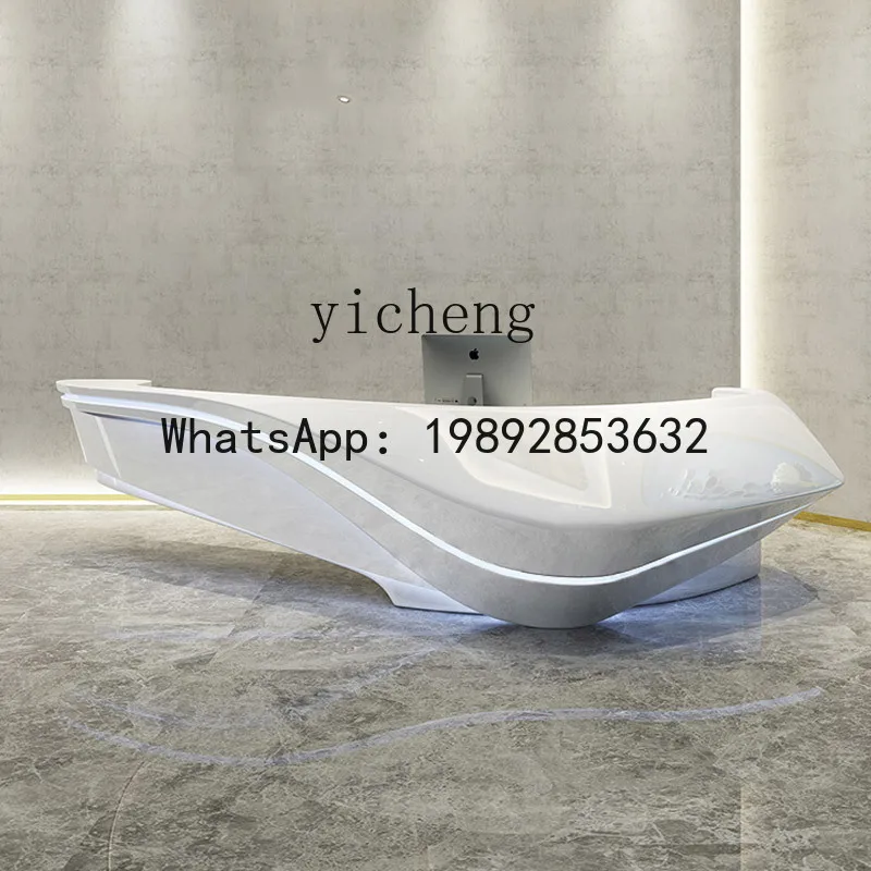 

X2 special-shaped reception front desk medical beauty baking paint welcome curved bar service high-end bar