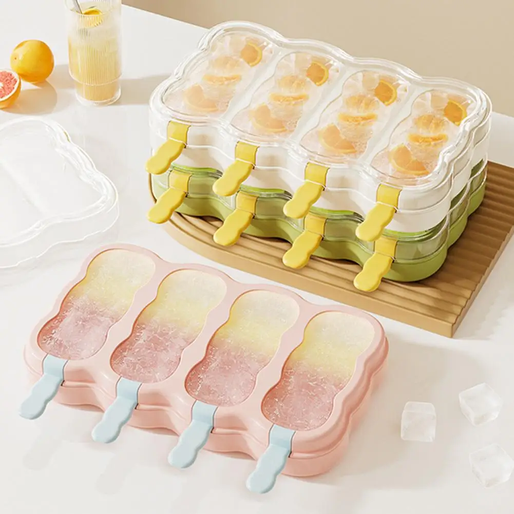 Mold with Lid Ice Cream Mold with Sealed Cover Multi-flavor Maker Food-grade Plastic Cloud Shaped Ice Tray for Kids Adults