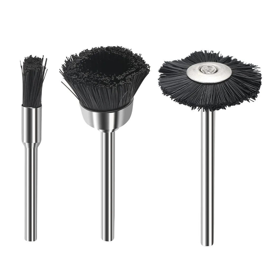 HAMPTON Nylon Draht Pinsel 3,0mm Schaft Schleif Polieren Werkzeug Bit für Dremel Dreh Werkzeug Zubehör – Detail 8