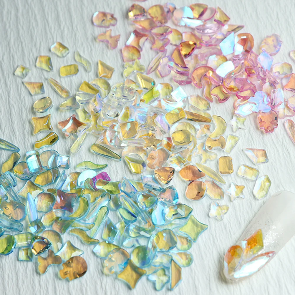

3 Bags Nail Art Rhinestones Flatback Charms Exquisite Decorative Gems for Nails DIY Projects Random Style Nail Art Supplies