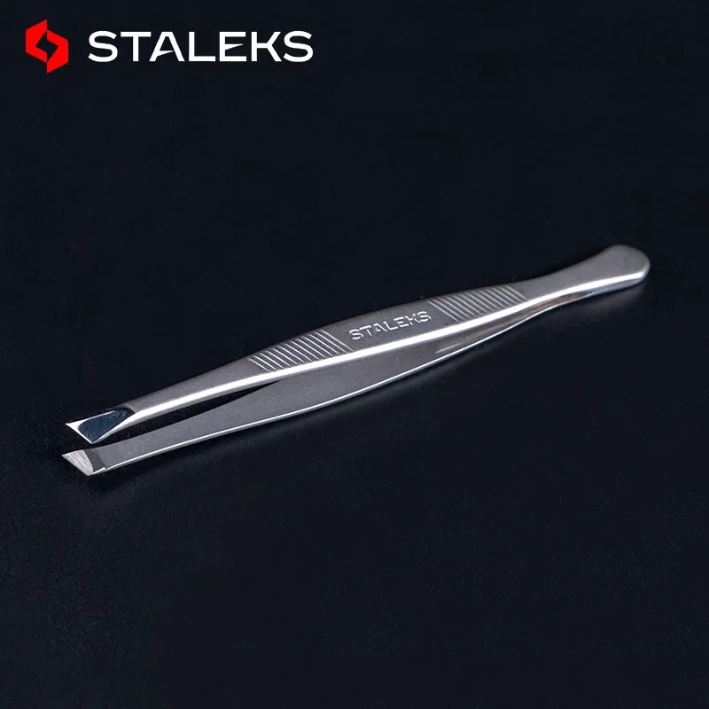 STALEKS TC-10-3 Professional High Quality Stainless Steel Slant Tip Hair Removal Eyebrow Tweezers Eyelash Extension Makeup Tool