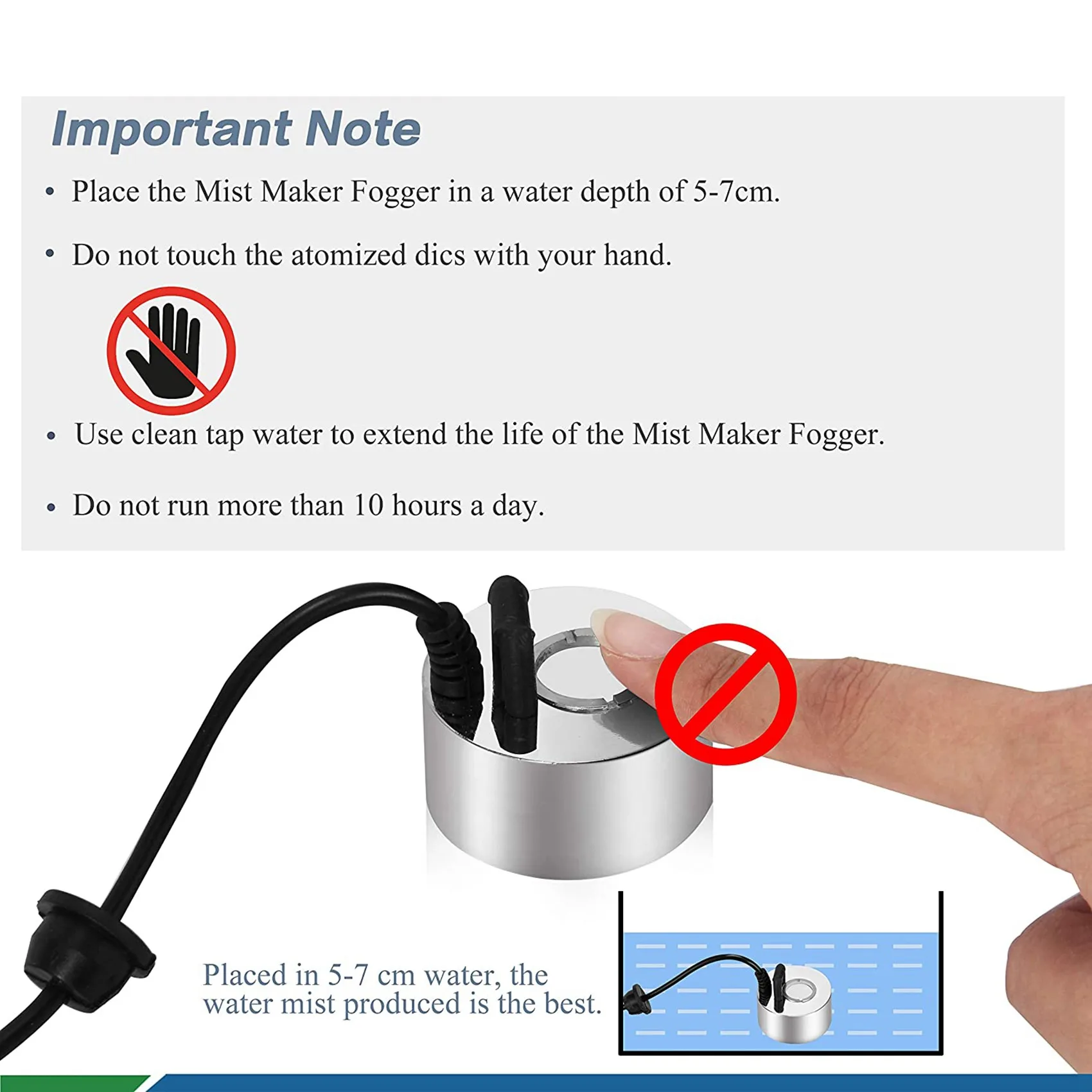 เครื่องละอองขนาดเล็กความชื้นแบบปลั๊ก EU เครื่องพ่นหมอกน้ำน้ำพุบ่อน้ำเครื่องพ่นละอองฝอยหัวปลั๊ก EU