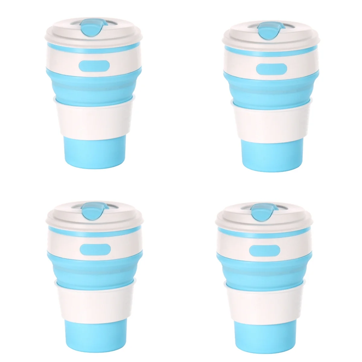 

OURC-Light blue Silicone foldable travel cup-camping cup