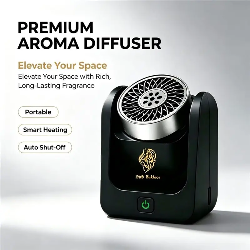 A25F-Rotational Electric Incense Burner Bakhoor Aroma Diffuser Rechargeable Incense Holder For Car Home