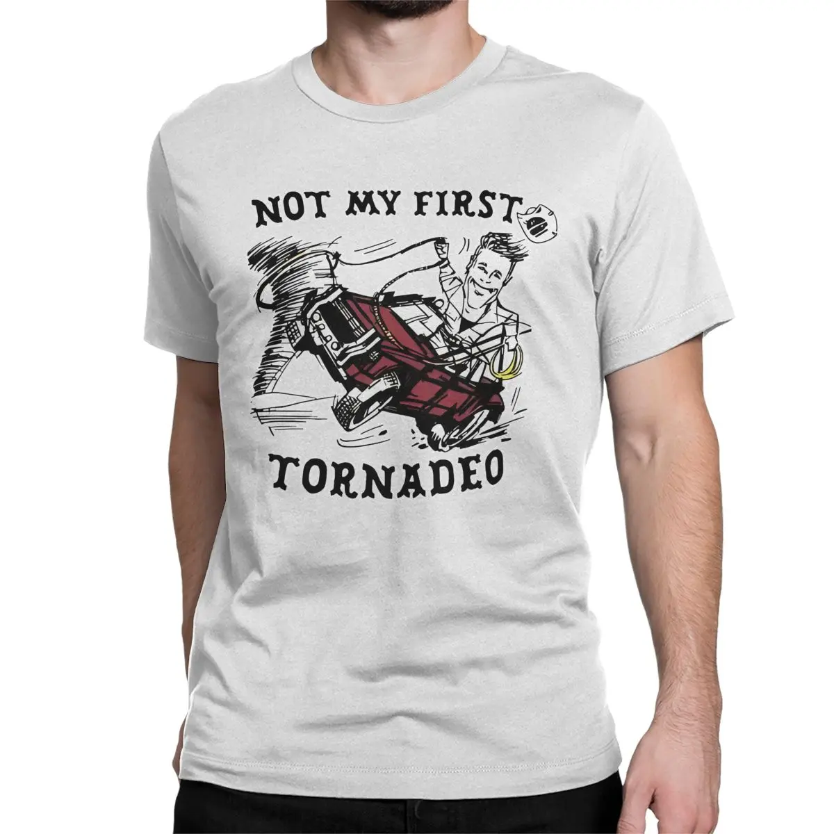 T-Shirt uomo donna stirata Powells Not My First Tornado novità maglietta in puro cotone maglietta manica corta O collo vestiti estivi