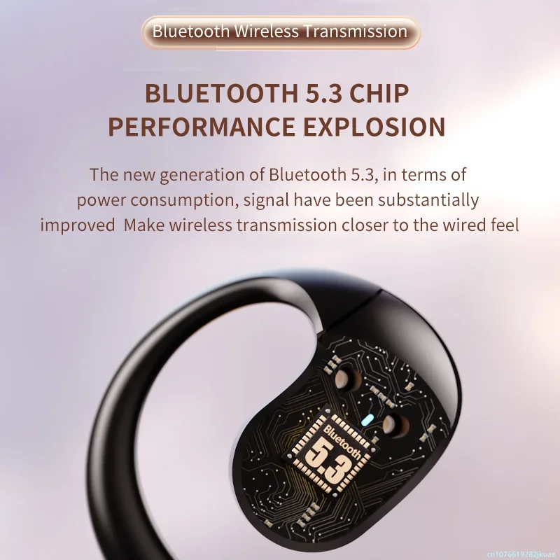 New SKYWORTH STP009 Earphones Outdoor Sports Ear Hook Wireless Bluetooth 5.3 Open-Ear Headphones HiFi Stereo HD Mic Call Earbuds