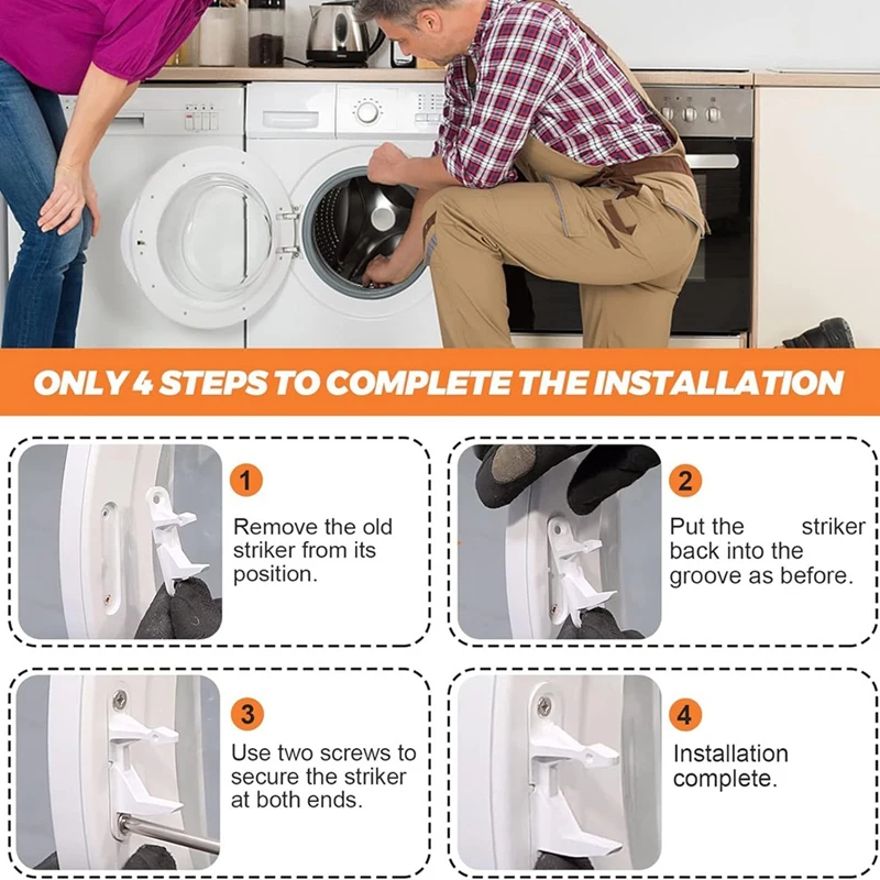 131763310 와셔 문짝 스트라이커 교체 부품, Frigidaire Kenmore 와셔에 적합, 131763300 AP3580441 4 팩