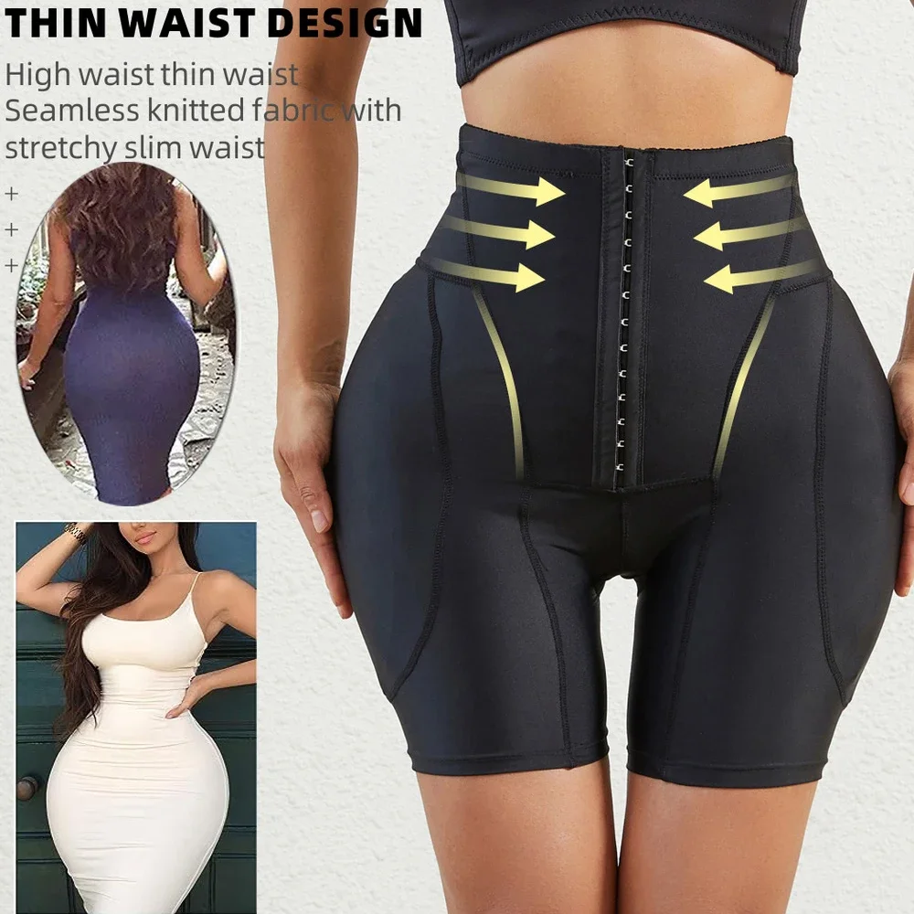 Culotte rehausseur de hanches pour femmes, sous-vêtement rehausseur de fesses, taille haute, lève-fesses, faux coussinets de hanches