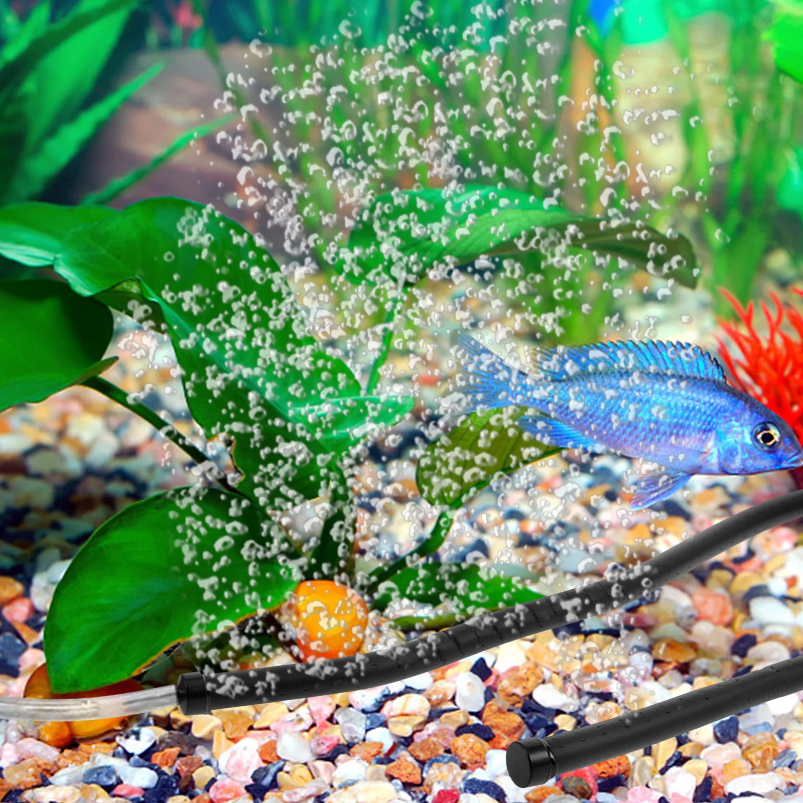 

Aquarium Air Tubing 105cm Double Head Bubble Strip Fish Tank Decorations Foam Tube Small Bubble Tube for Aquarium