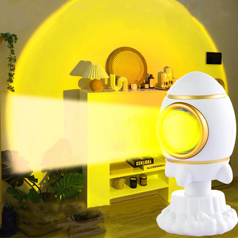 Sunset Lamp Projection, 7 Colors Changing Projector LED Lights Floor Lamp Decorative Night Light 190 Degree Rotation for Room