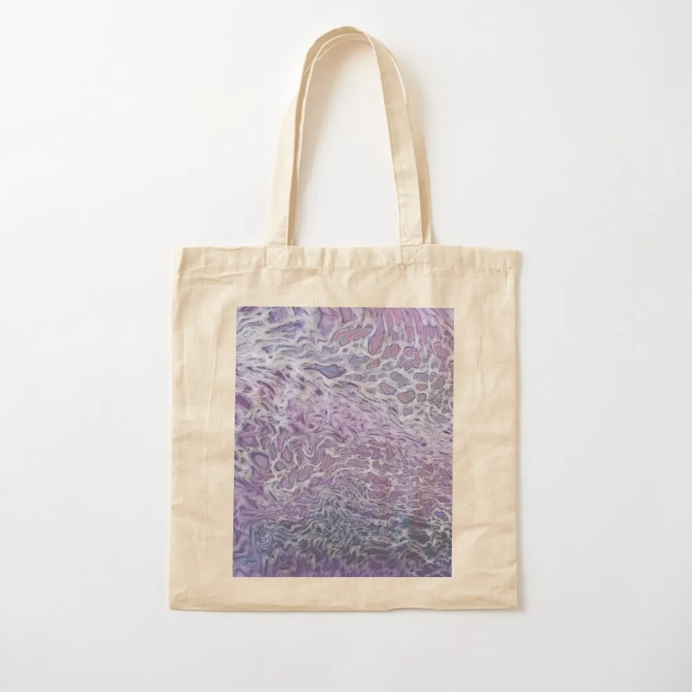 Lilac Acrylic Pouring Abstract Fluid Art Tote Bag shopping trolley bag the tote bag Woman shopper Canvas Tote