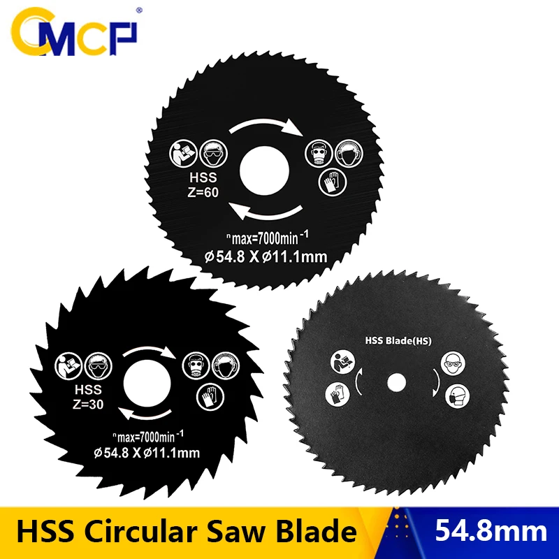 CMCP HSS Kreissägeblatt 54,8 mm 30T 60T Trennscheibenblatt für Metall, Kunststoff, Keramik, Holz