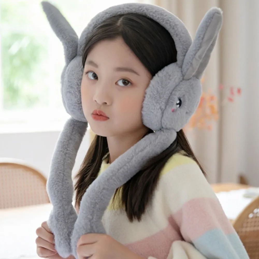 Comfortable Rabbit Earmuffs Imitation Fur Solid Color Ear Cover Earflap Cartoon Ear Mask Riding