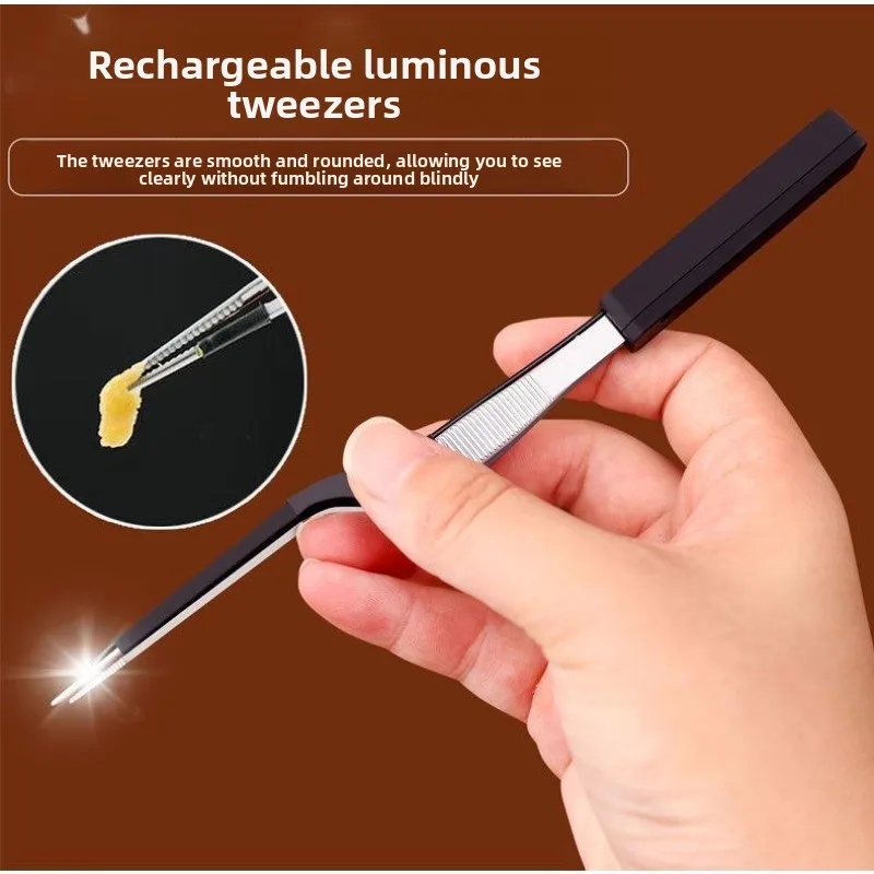 

Children Luminous Ear Scoop Earwax Tweezers Silicone Advanced Visual Cerumen Hook Charging LED Light Safe Ear Cleaning Kit