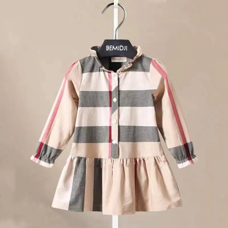 Kids Clothing  Autumn New Arrival Striped Long Sleeve Girl Dress Princess Casual Wear Baby Children\'s Wear 2-6 Years Fashion