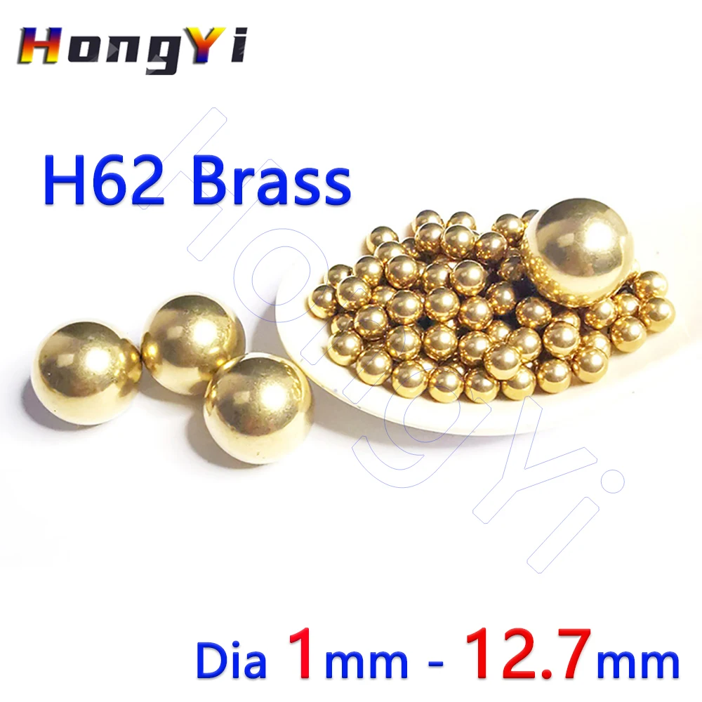 Solid H62 Brass Balls Precision Pure Copper Round Beads Dia 1 1.2 1.5 1.588 2 2.381 2.5 2.8 3mm to 12.7mm