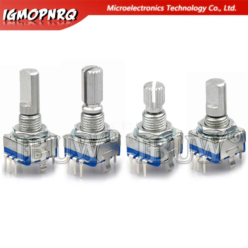 5PCS Half / Plum axis rotary encoder, handle length 15mm / 20mm code switch/ EC11/ digital potentiometer with switch
