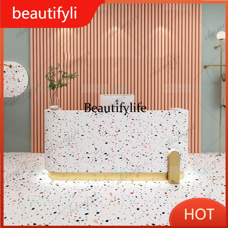 A139 Best Led Lights Reception Desks Drawer Small Executive Unique Reception Desks Modern Beauty Mostrador De Tienda Trendy Furn