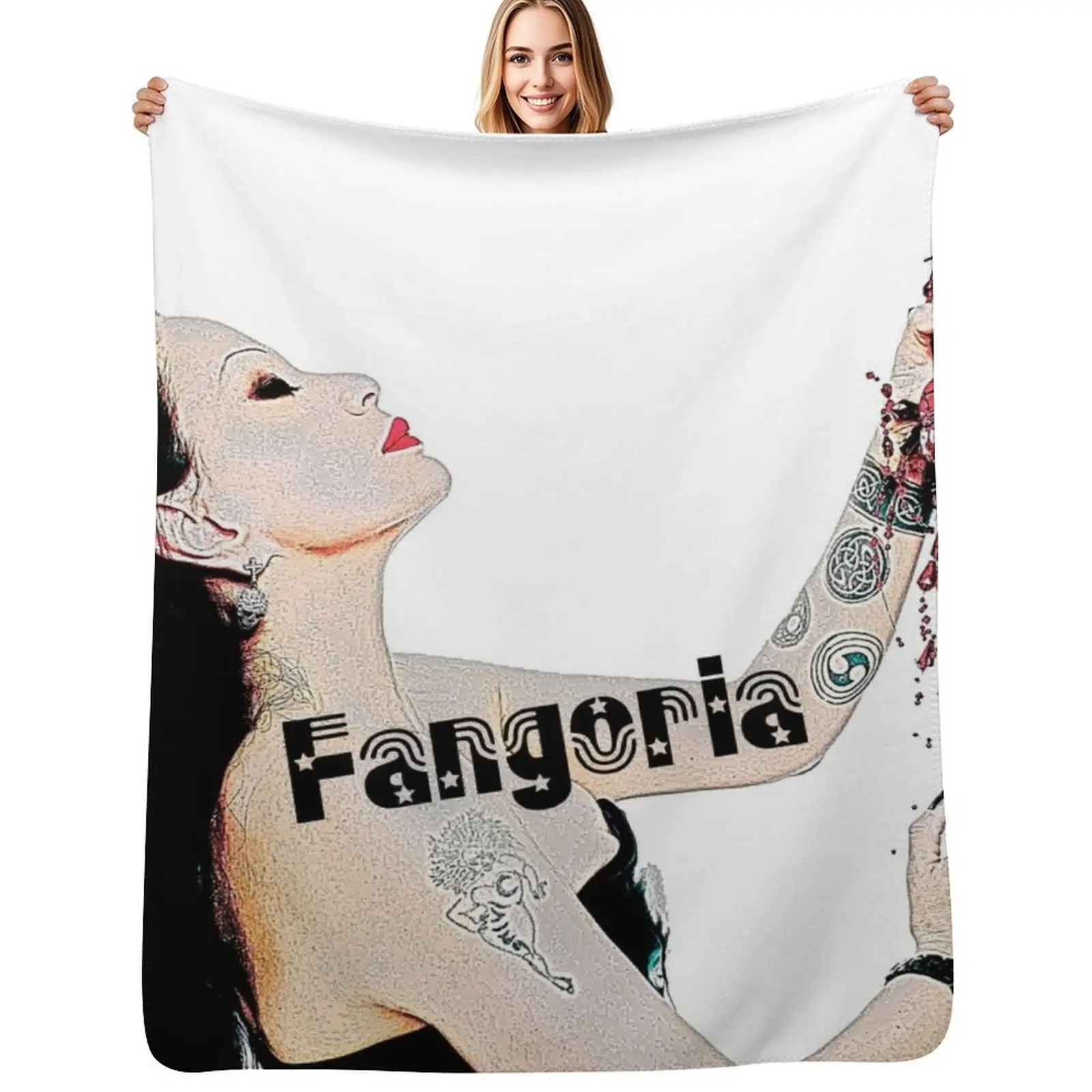 Fangoria Miscellaneous Alaska Sticker Überwurfdecke, weichste Camping-Reisedecken und Überwürfe, Decken