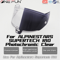 Motorcycle Helmet Photochromic Visor Lenses which Automatically Darkens & Clears Helmet Visor For Alpinestars Supertech R10