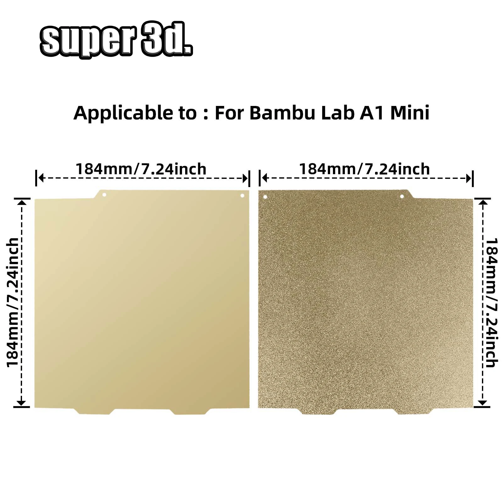 184x184mm Bambu Lab A1 Mini Build Plate H1H PEO PET Smooth Textured Bambulabs Bed Spring Steel Sheet Pei Sheet for Bamboo Lab