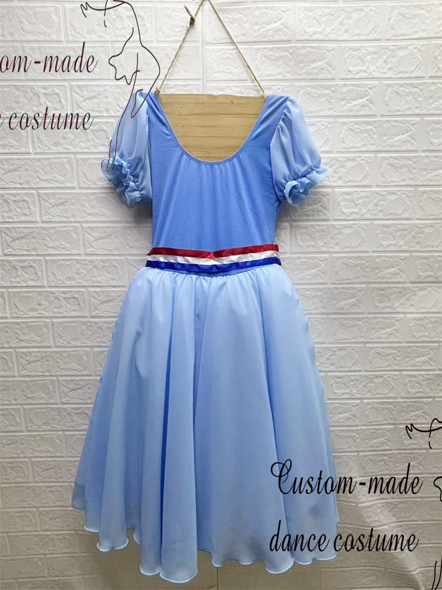 Sukienka baletowa dla dorosłych i dzieci, inspirowana Paryżem i motywem płomieni, z możliwością personalizacji, sukienka konkursowa, długa sukienka na występy.