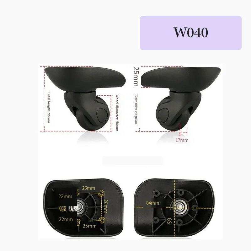 For W040 - Luggage Wheel Replacement Kit - Ultra-Lightweight, Rust-Proof, Reinforced Frame, Durable Castors