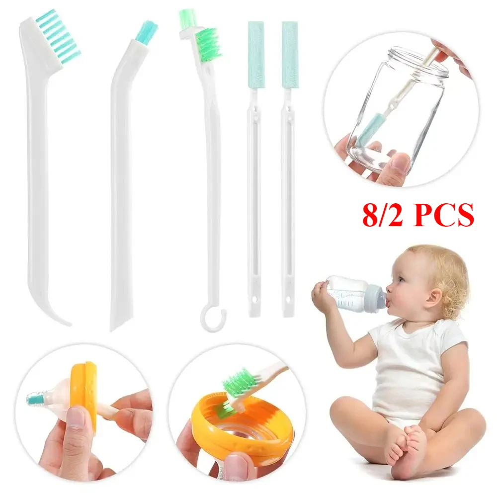 2/8 stücke Tragbare Lücke Sauber Schmale Pinsel Küche Waschen Tasse Baby Milch Flasche Nippel Pinsel Haushalts Reinigung Werkzeuge