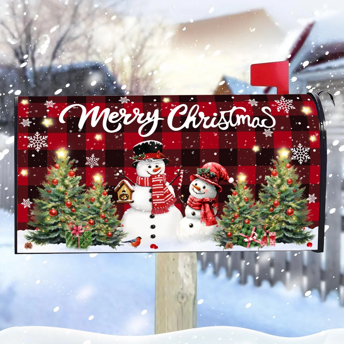 Christmas Mailbox Cover Santa Claus Snowman Letter Post Box Christmas Decorations For Home 2025 Xmas Mail Wraps Navidad New Year