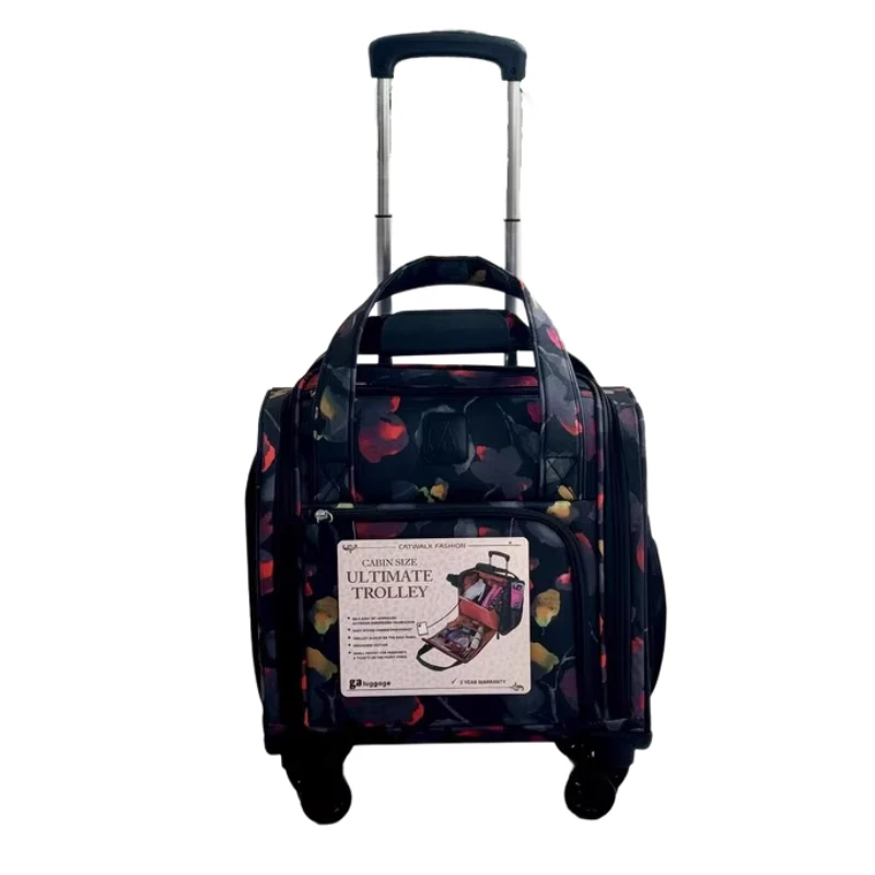 

16-дюймовый чемодан для ручной клади с передним отверстием, утолщенный устойчивый к царапинам чемодан из ткани Оксфорд, большая вместительная сумка на колесике