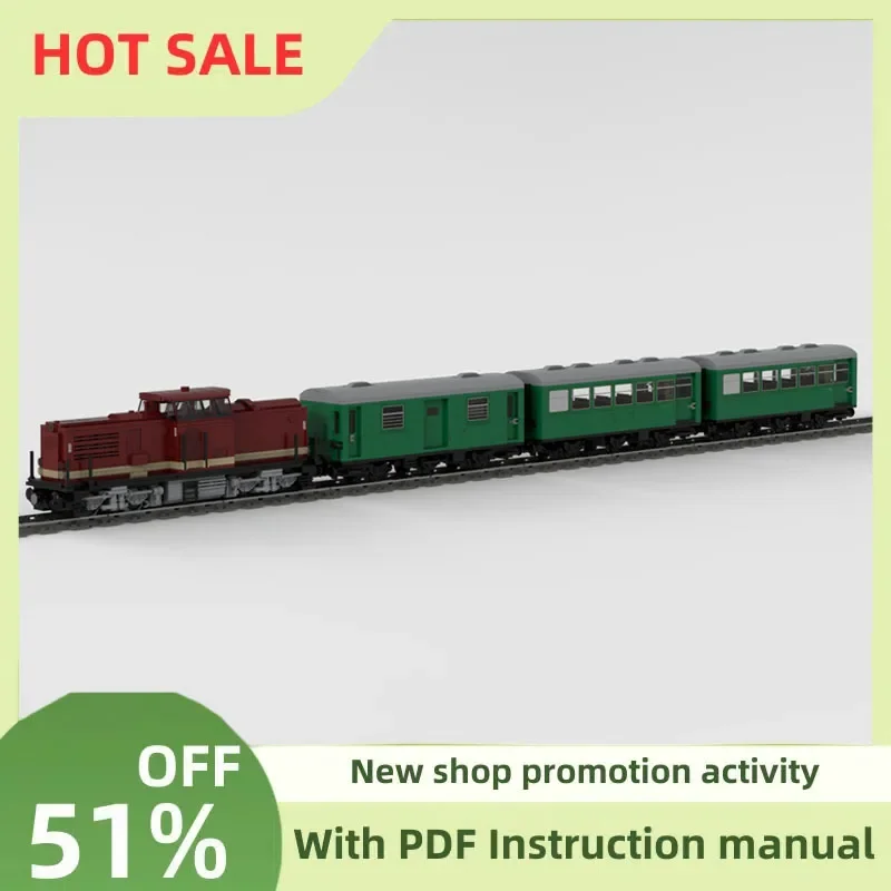 

Новый город, технический поезд, железная дорога Moc Br110 Reko Wagons, модель строительных блоков, креативные идеи «сделай сам», детские игрушки, подарок на день рождения
