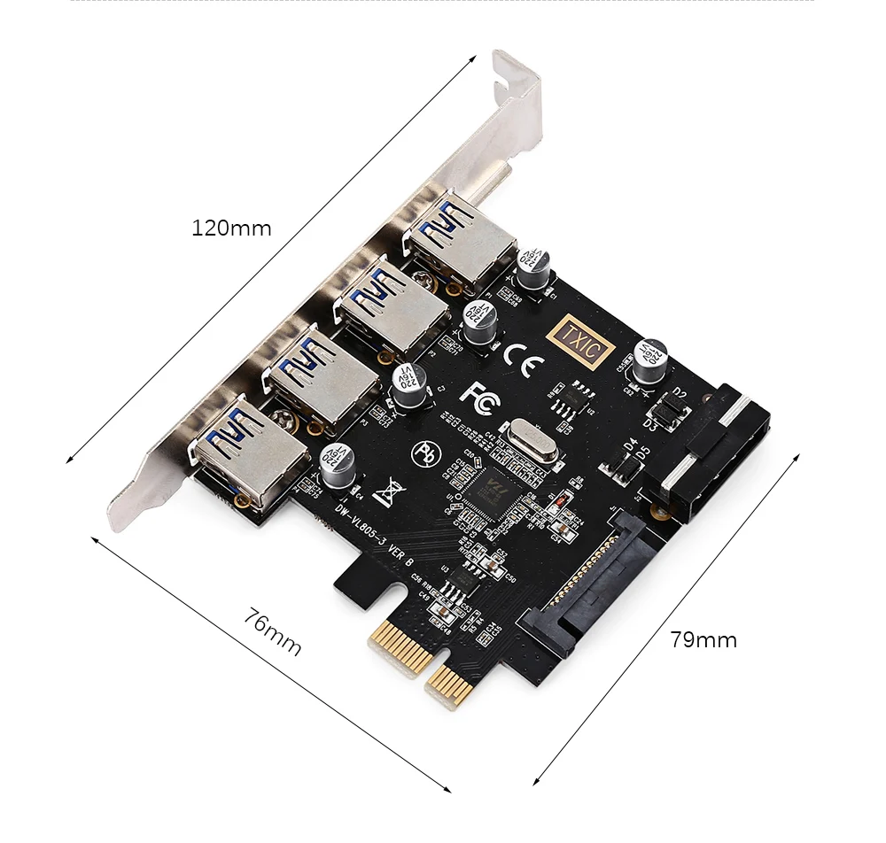 

4 порта PCI-E к USB 3,0 HUB PCI Express адаптер расширения карты 5 Гбит/с для материнской платы