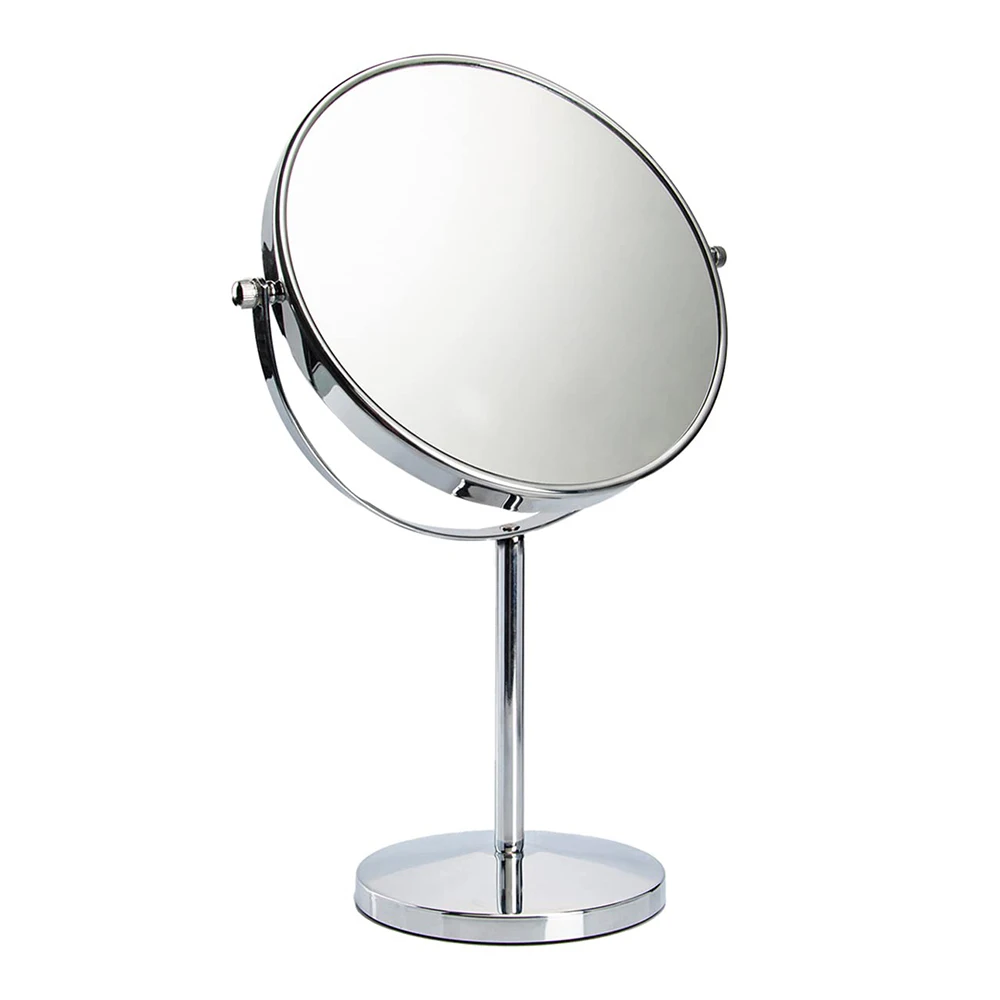 6.88-inch double-sided desktop mirror, 360-degree rotatable metal material bedroom high-definition makeup mirror